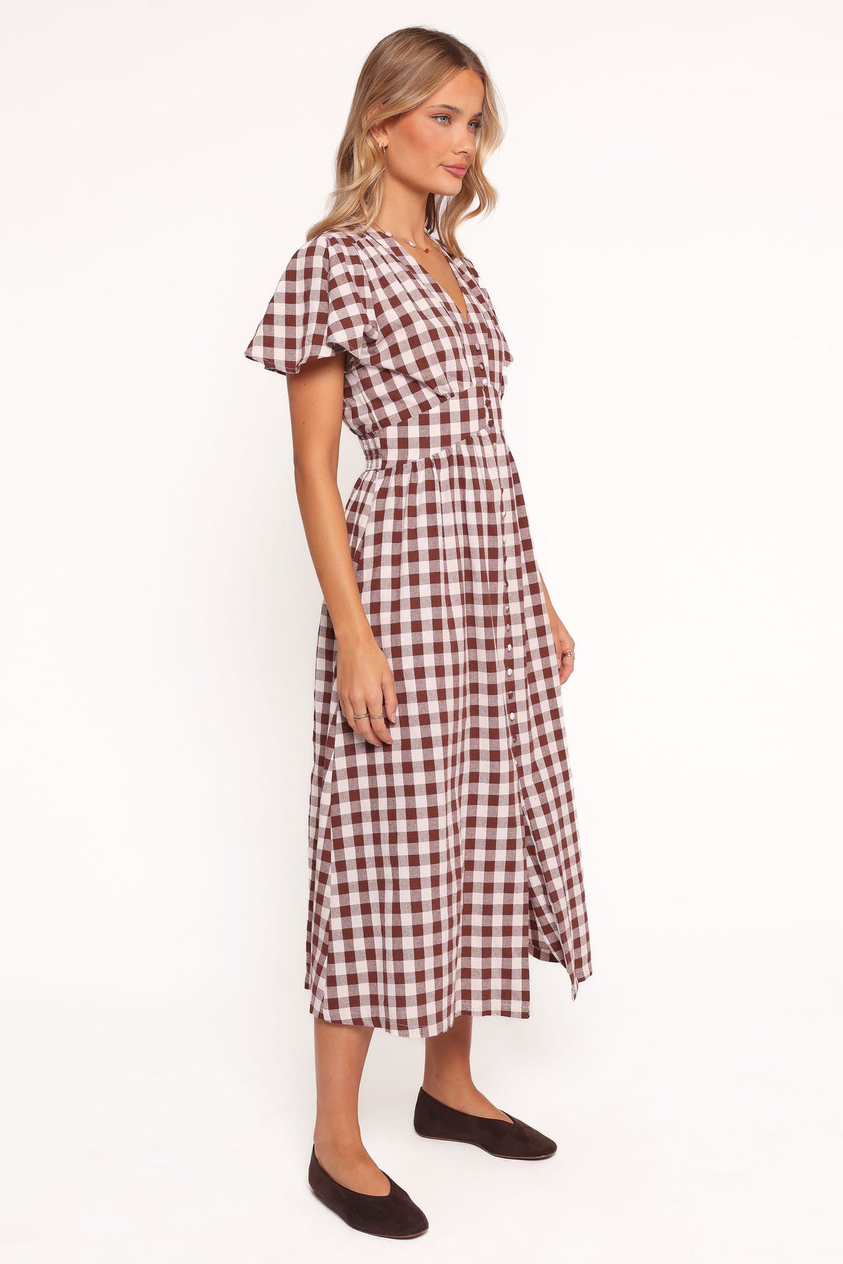 brown gingham athletic dress Mini Kaitlyn Dress in Chocolate Gingham Ivy City Co