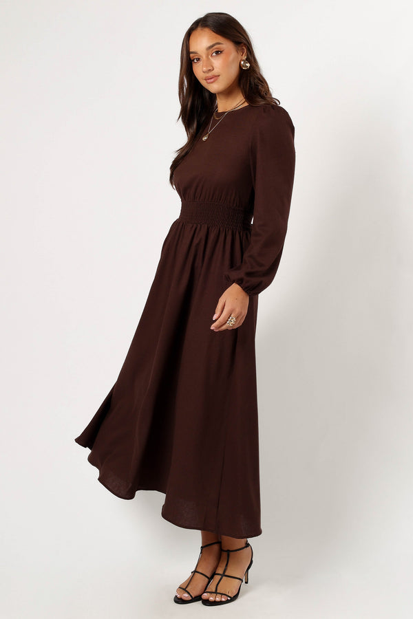 Petal and Pup USA DRESSES Roman Long Sleeve Maxi Dress - Brown