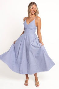 Petal and Pup USA DRESSES Romilly Strappy Maxi Dress - Light Blue