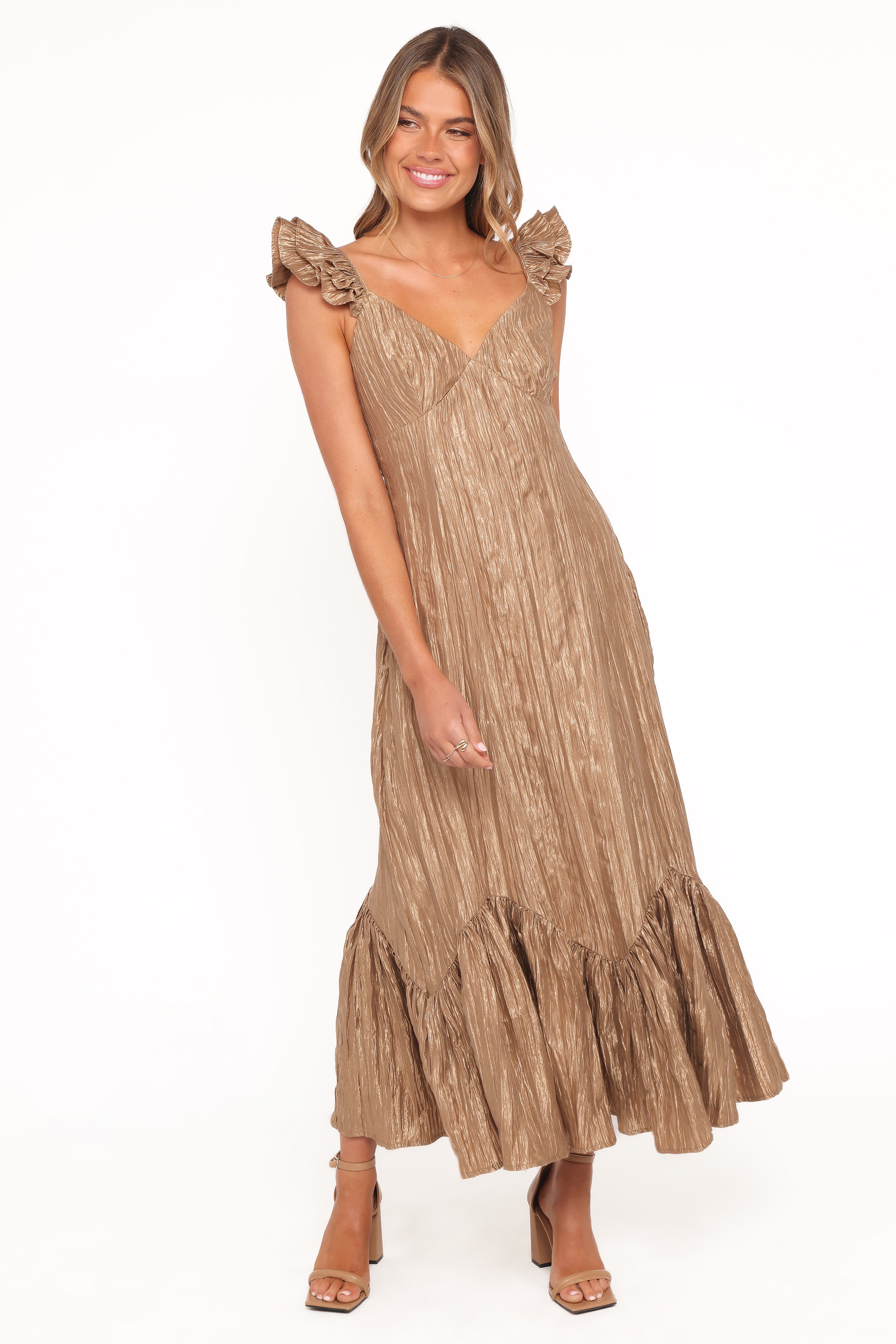 Petal and Pup USA DRESSES Romola Midi Dress - Bronze