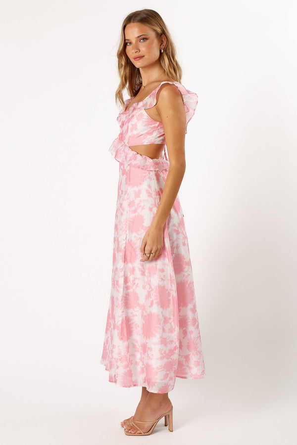 Petal and Pup USA DRESSES Rori Ruffle Maxi Dress - Pink Floral