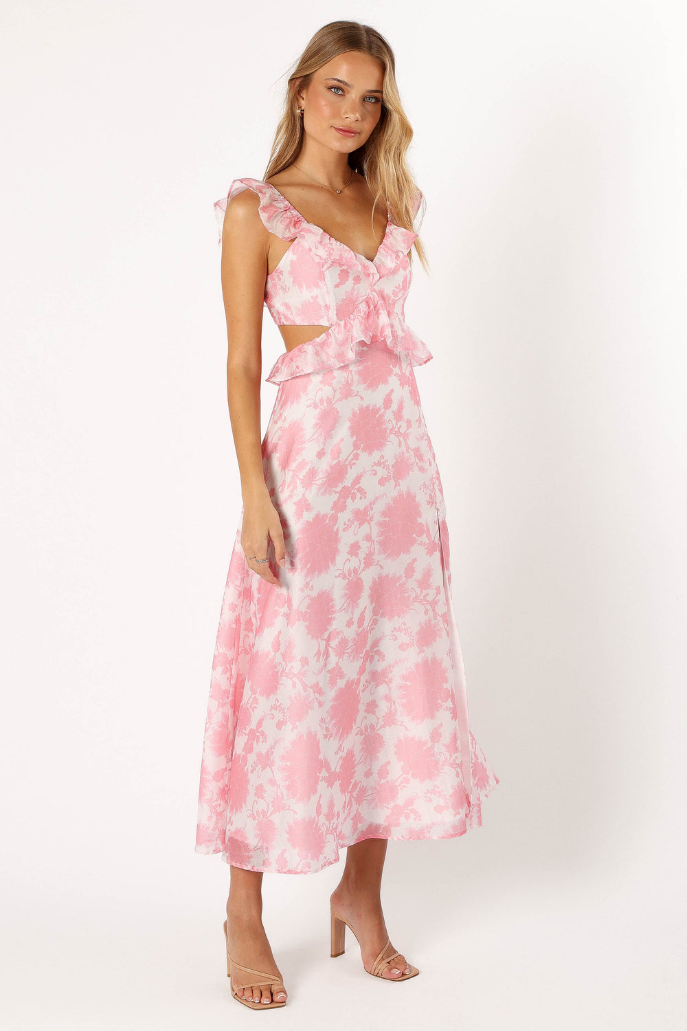 Petal and Pup USA DRESSES Rori Ruffle Maxi Dress - Pink Floral