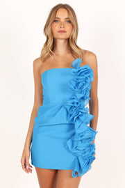Petal and Pup USA DRESSES Rosa Strapless Mini Dress - Ocean Blue