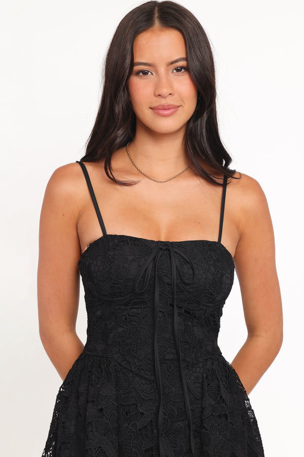 Petal and Pup USA DRESSES Roselle Lace Mini Dress - Black