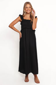 Petal and Pup USA DRESSES Ross Frill Strap Maxi Dress - Black