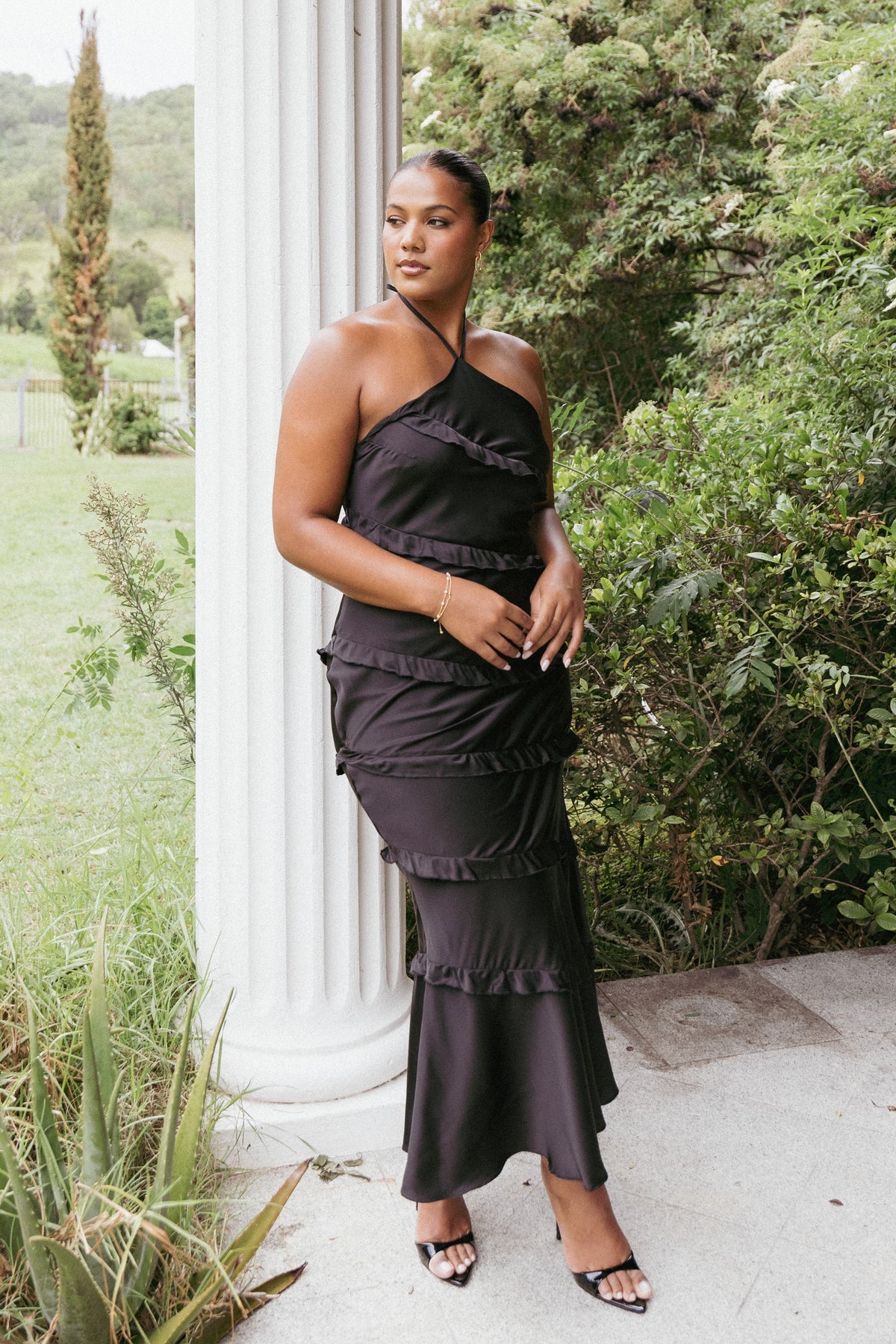 Roxanne Halterneck Maxi Dress - Black | Petal & Pup USA Roxanne Halterneck Maxi Dress - Black | Petal & Pup USA