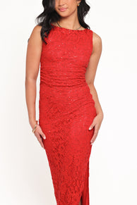 Petal and Pup USA DRESSES Ruben Lace Maxi Dress - Red