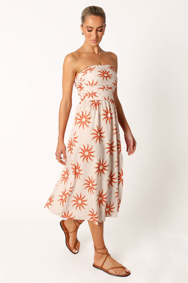 Petal and Pup USA DRESSES Ryder Strapless Midi Dress - Soleil