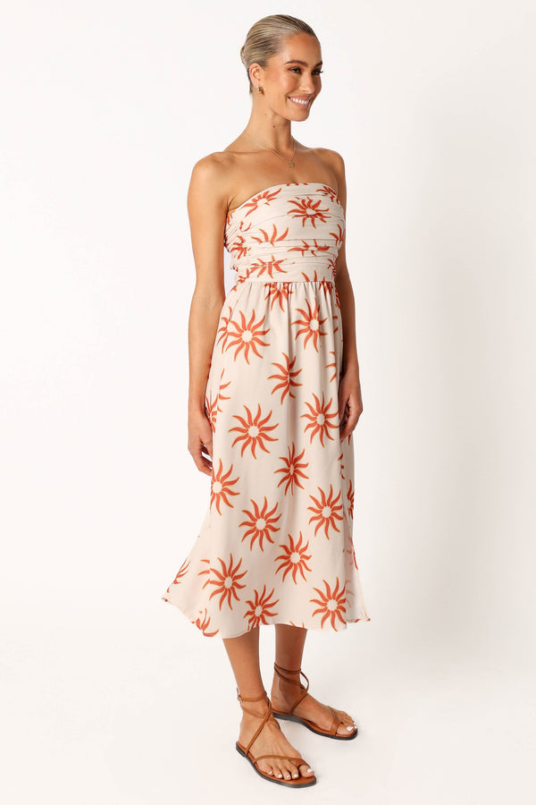 Petal and Pup USA DRESSES Ryder Strapless Midi Dress - Soleil