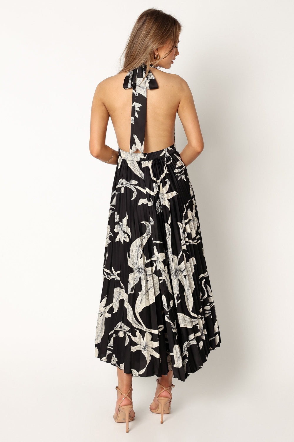 Petal and Pup USA DRESSES Sabine Halterneck Maxi Dress - Black Floral