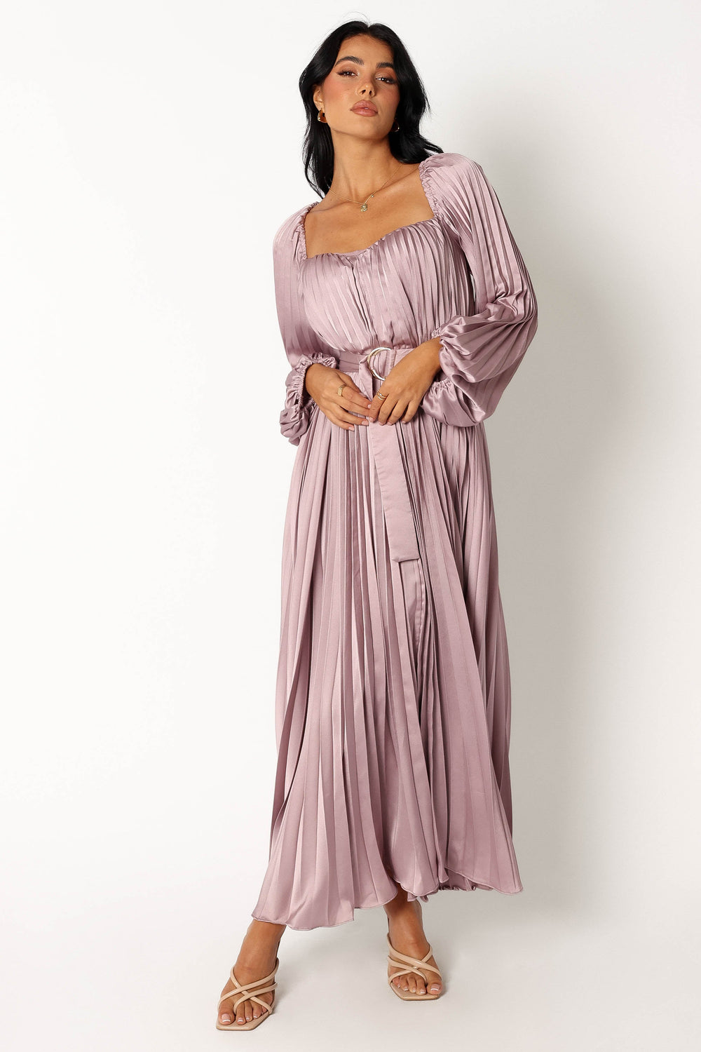 Sabine Long Sleeve Midi Dress - Lilac - Petal & Pup USA