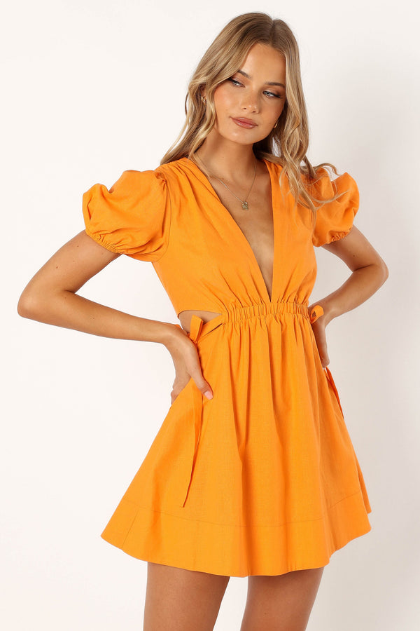 Petal and Pup USA DRESSES Sachie Cut Out Mini Dress - Orange