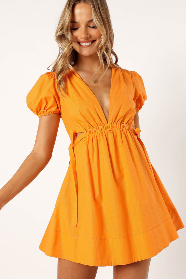 Petal and Pup USA DRESSES Sachie Cut Out Mini Dress - Orange