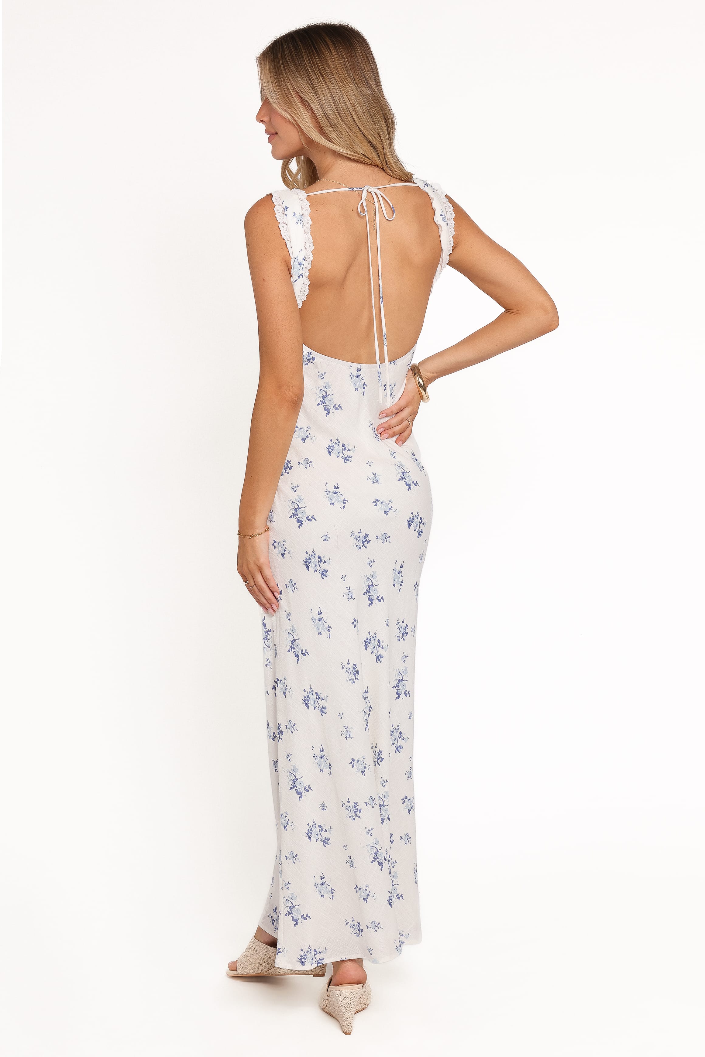 Petal and Pup USA DRESSES Sakara Maxi Dress - Blue Floral