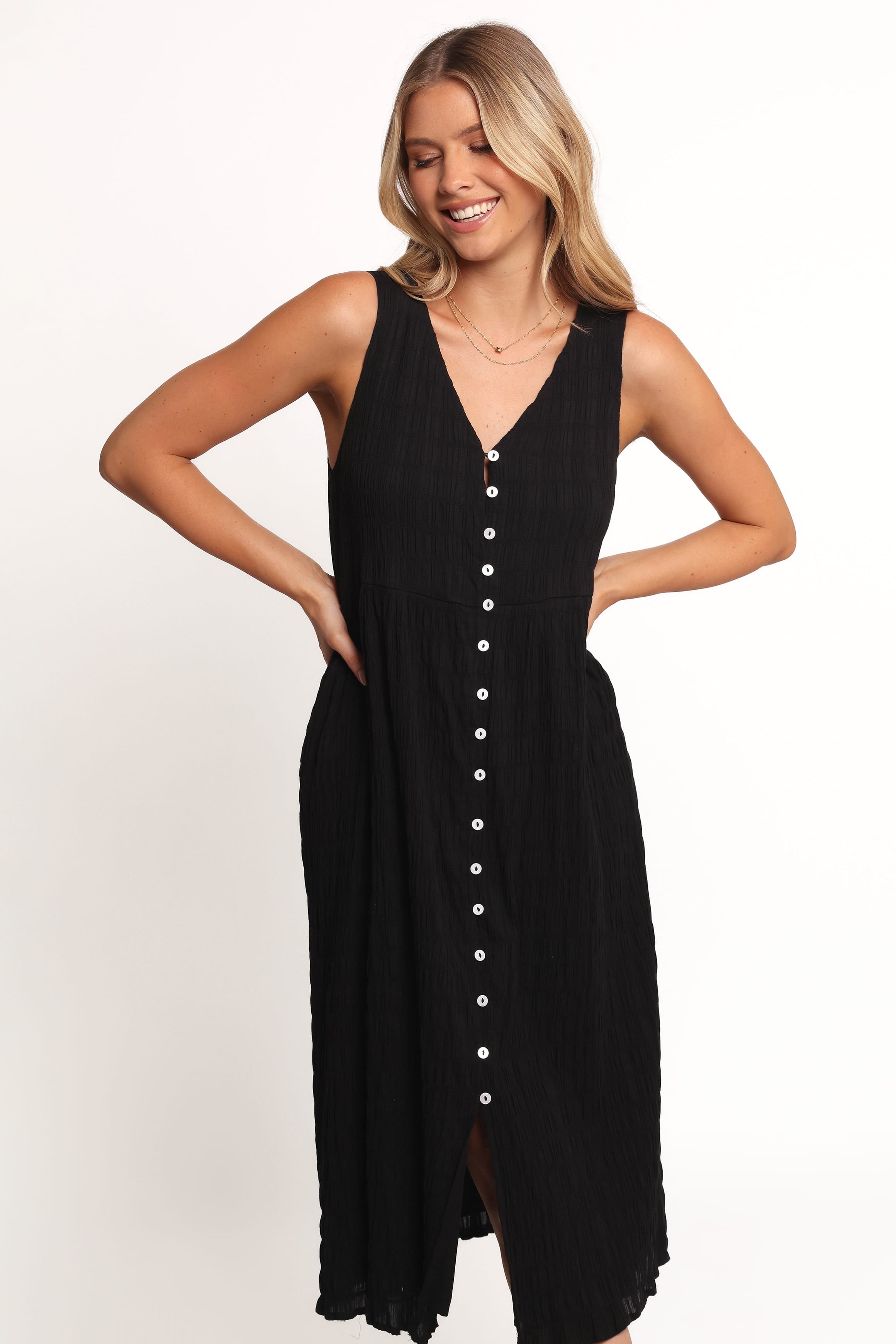 Petal and Pup USA DRESSES Sam Midi Dress - Black (Hold for Rack)