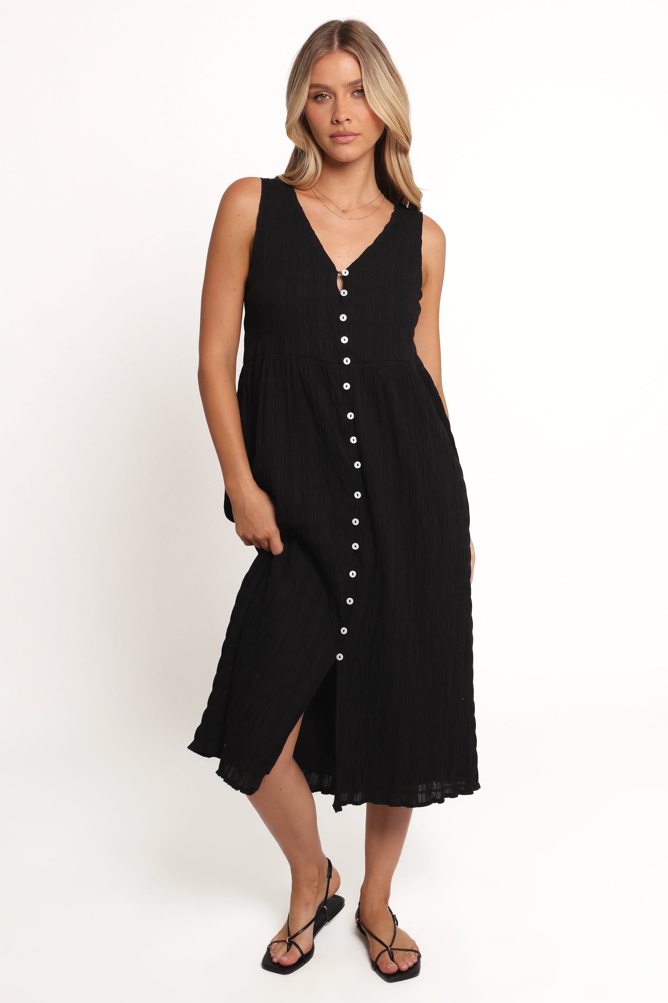 Petal and Pup USA DRESSES Sam Midi Dress - Black (Hold for Rack)