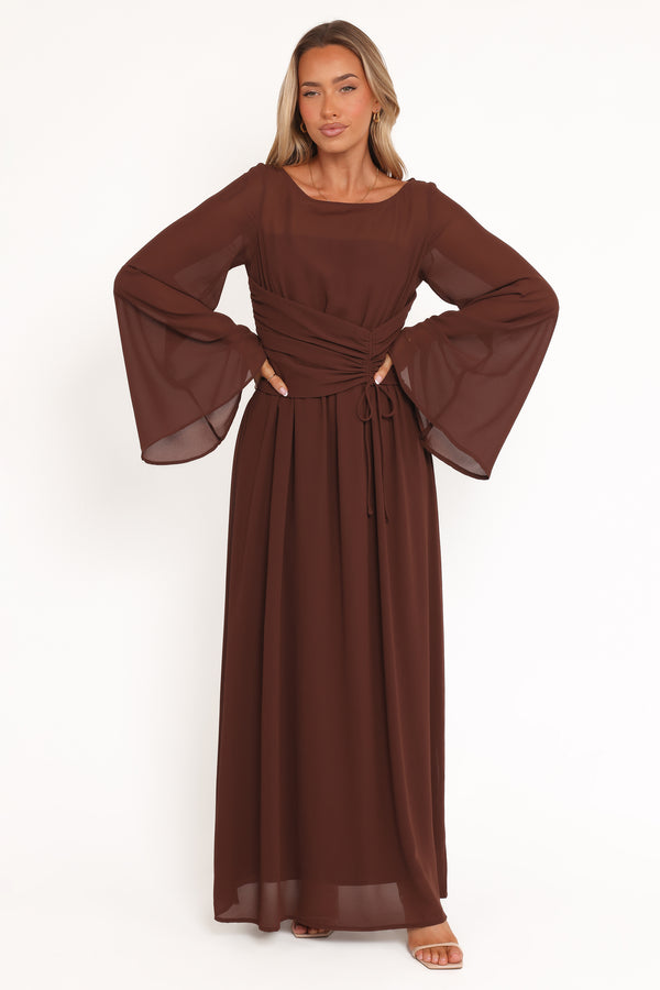 Petal and Pup USA DRESSES Samara Maxi Dress - Brown