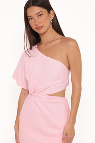 Petal and Pup USA DRESSES Samira One Shoulder Midi Dress - Pink