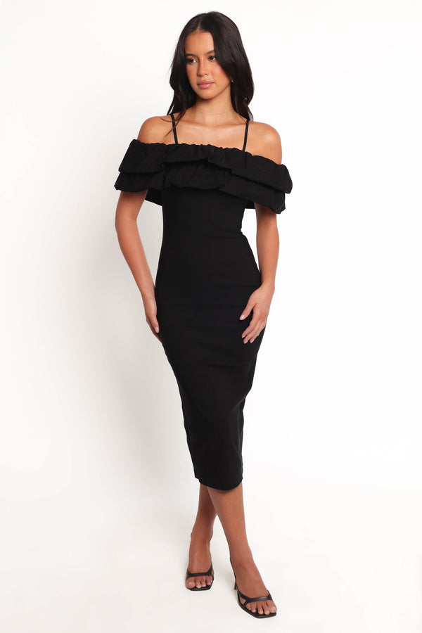 venus black dress Venus Midi Dress - Black