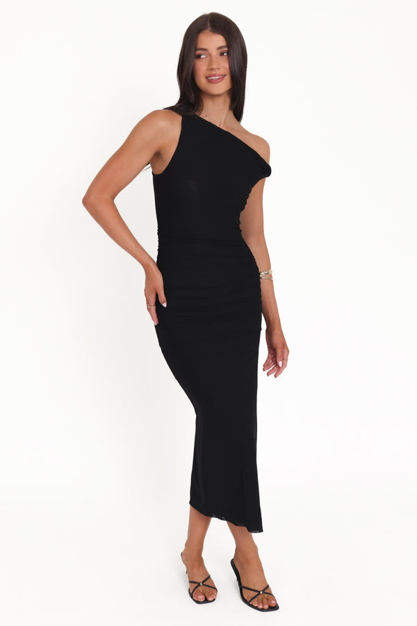 Petal and Pup USA DRESSES Sandria Off Shoulder Maxi Dress - Black
