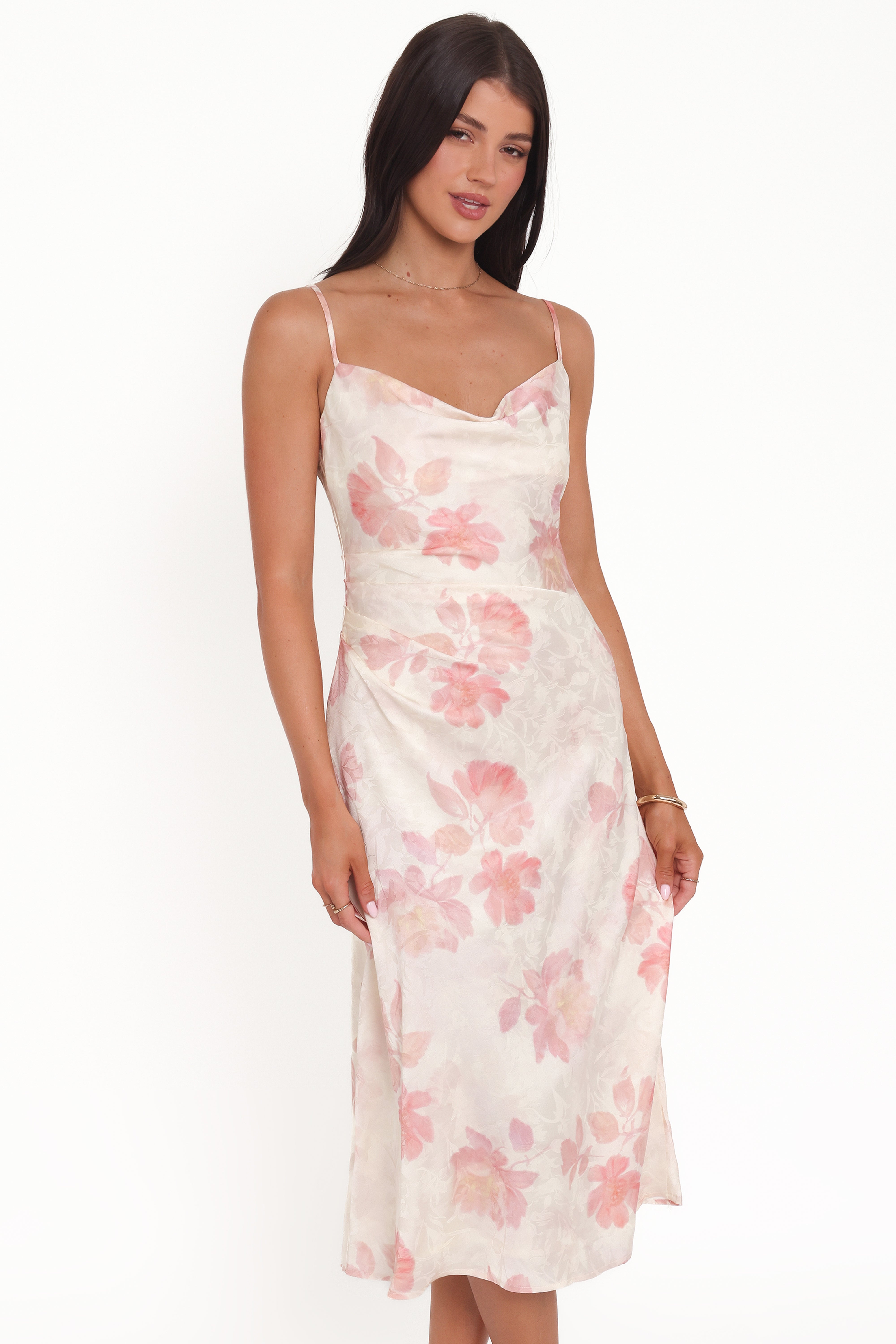 Petal and Pup USA DRESSES Sandrine Midi Dress - Pink Floral
