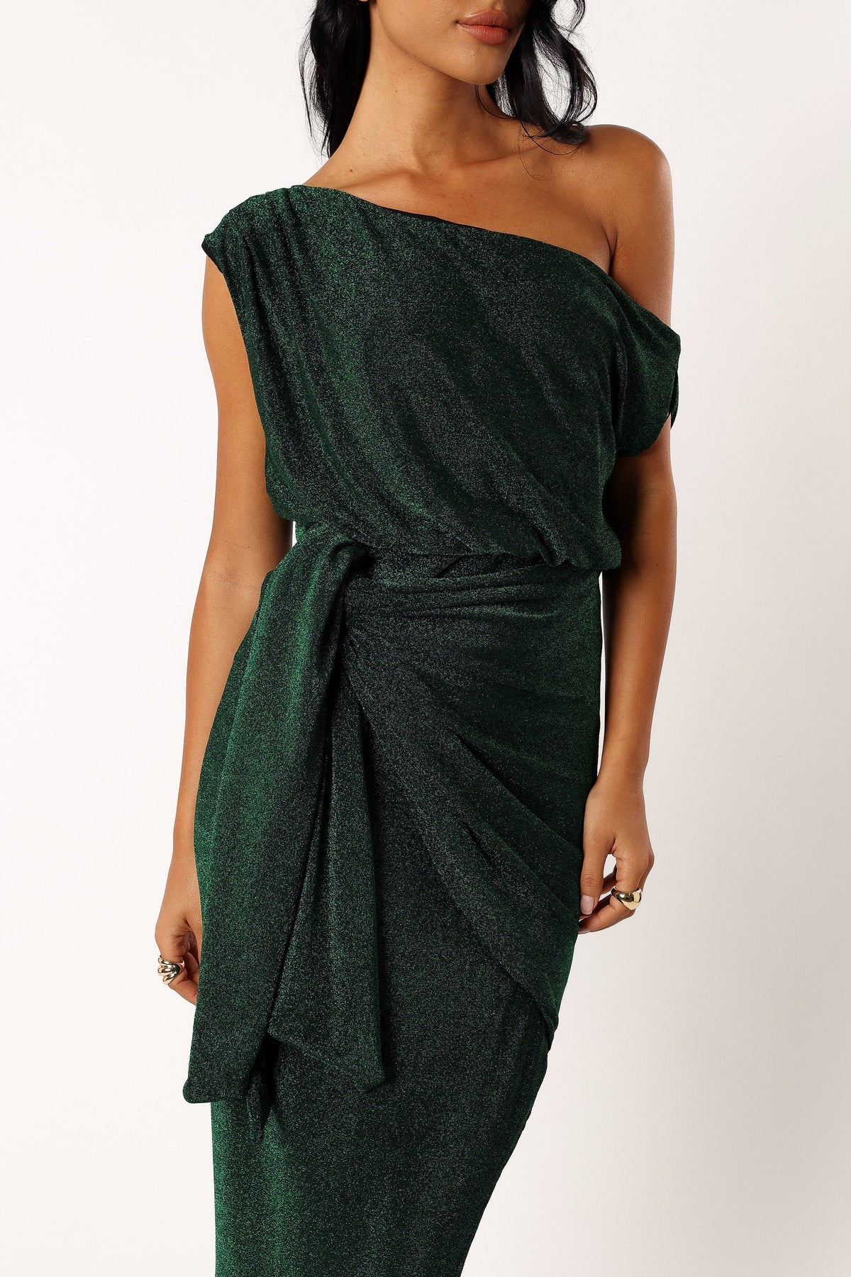 santiago off shoulder midi dress Santiago Off Shoulder Midi Dress - Emerald