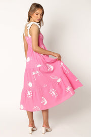 Petal and Pup USA DRESSES Sarelle Midi Dress - Hot Pink