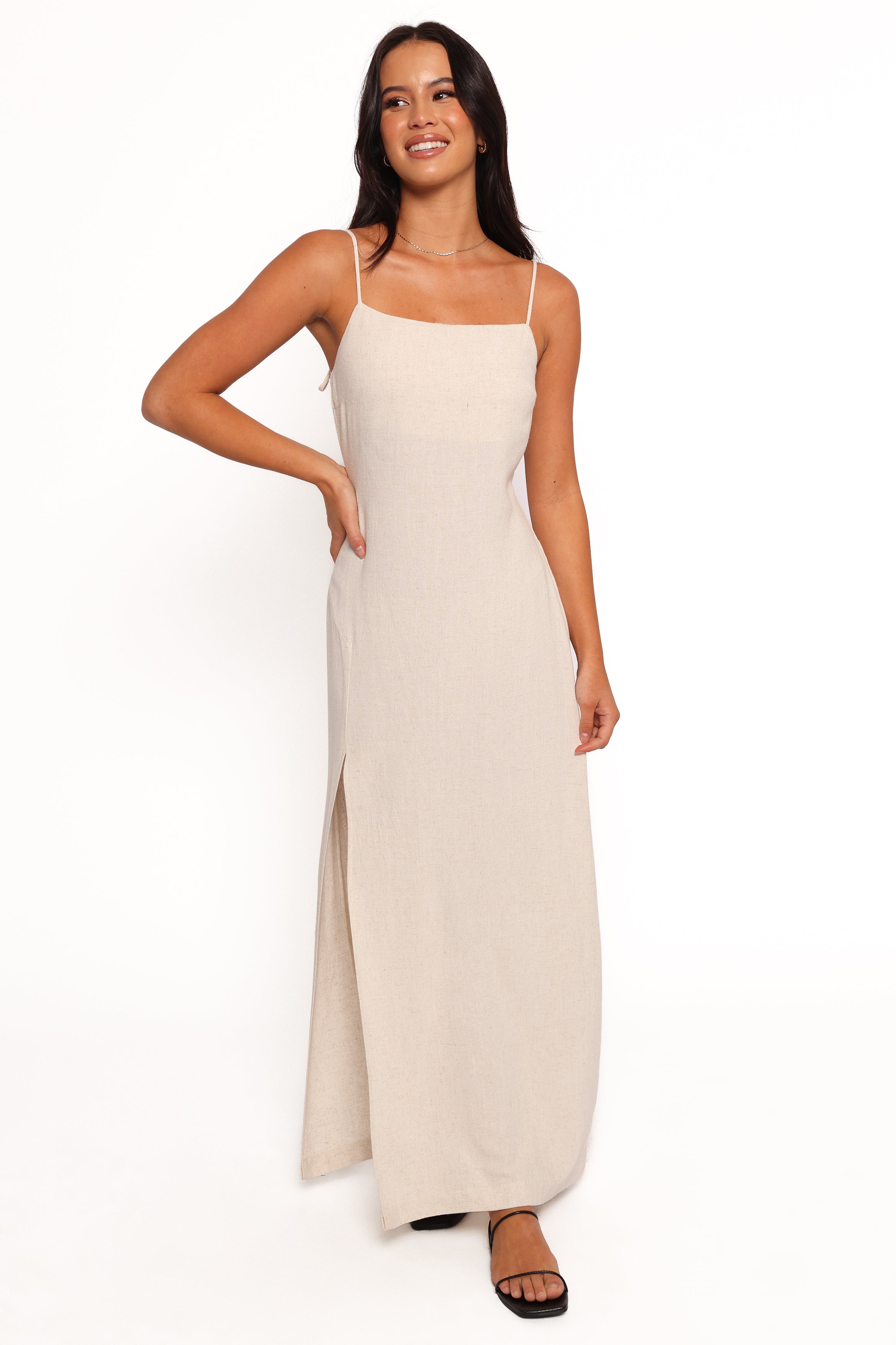 Petal and Pup USA DRESSES Sawyer Midi Slip Dress - Oatmeal