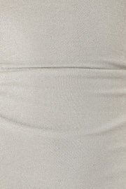 Petal and Pup USA DRESSES Sebastian Off Shoulder Maxi Dress - Silver