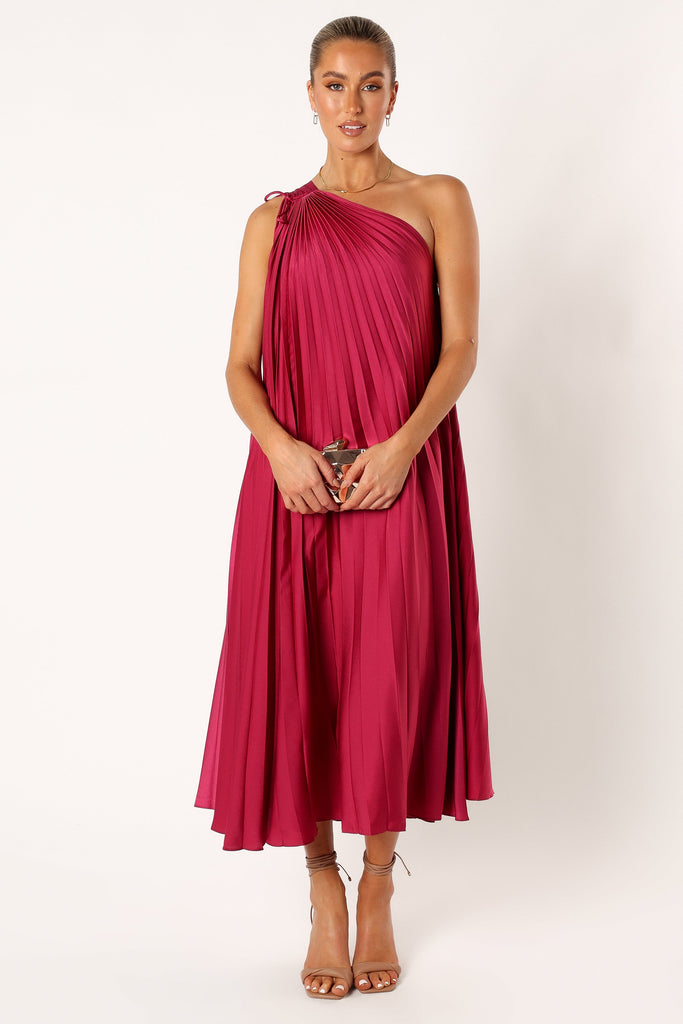 LONG ASYMMETRIC JUMPSUIT - Magenta