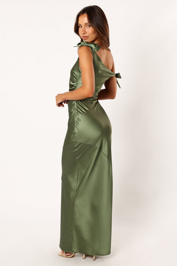 Petal and Pup USA DRESSES Selma Off Shoulder Maxi Dress - Olive