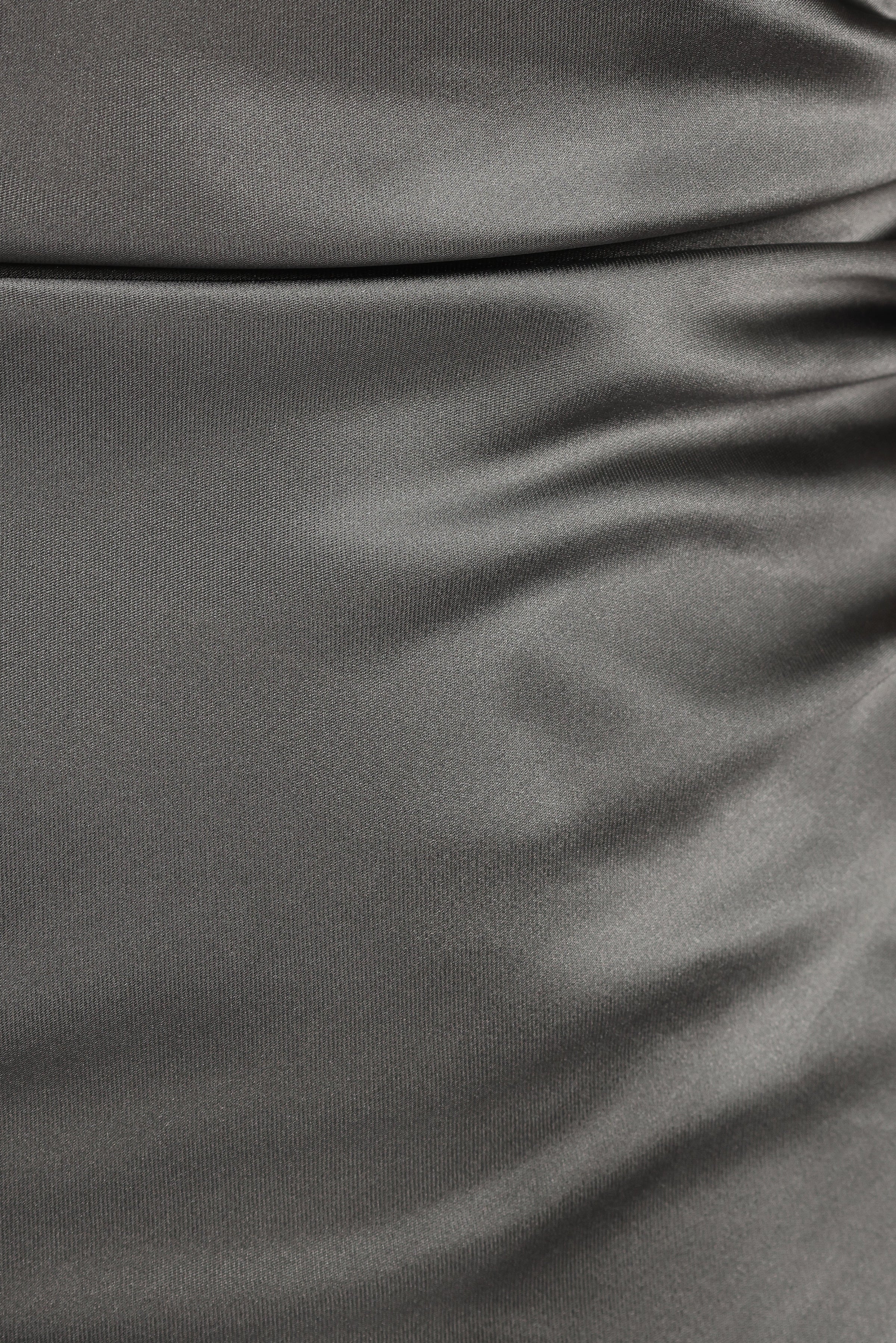 Petal and Pup USA DRESSES Selma Off Shoulder Maxi Dress - Steel Gray