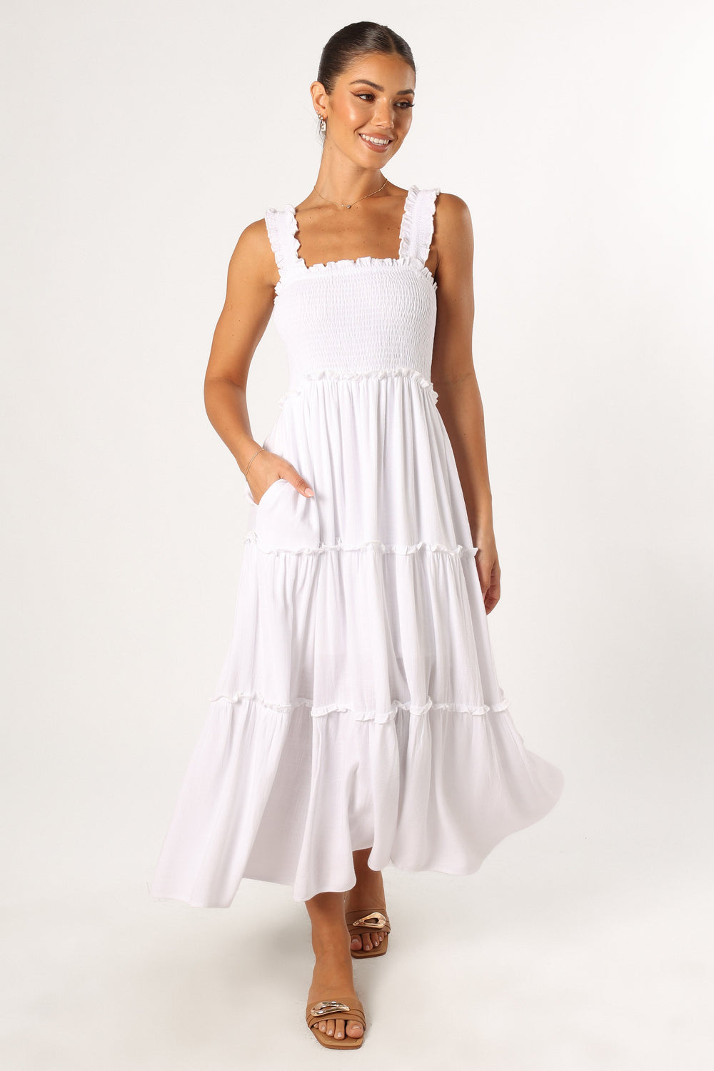 Petal and Pup USA DRESSES Serafina Maxi Dress - White