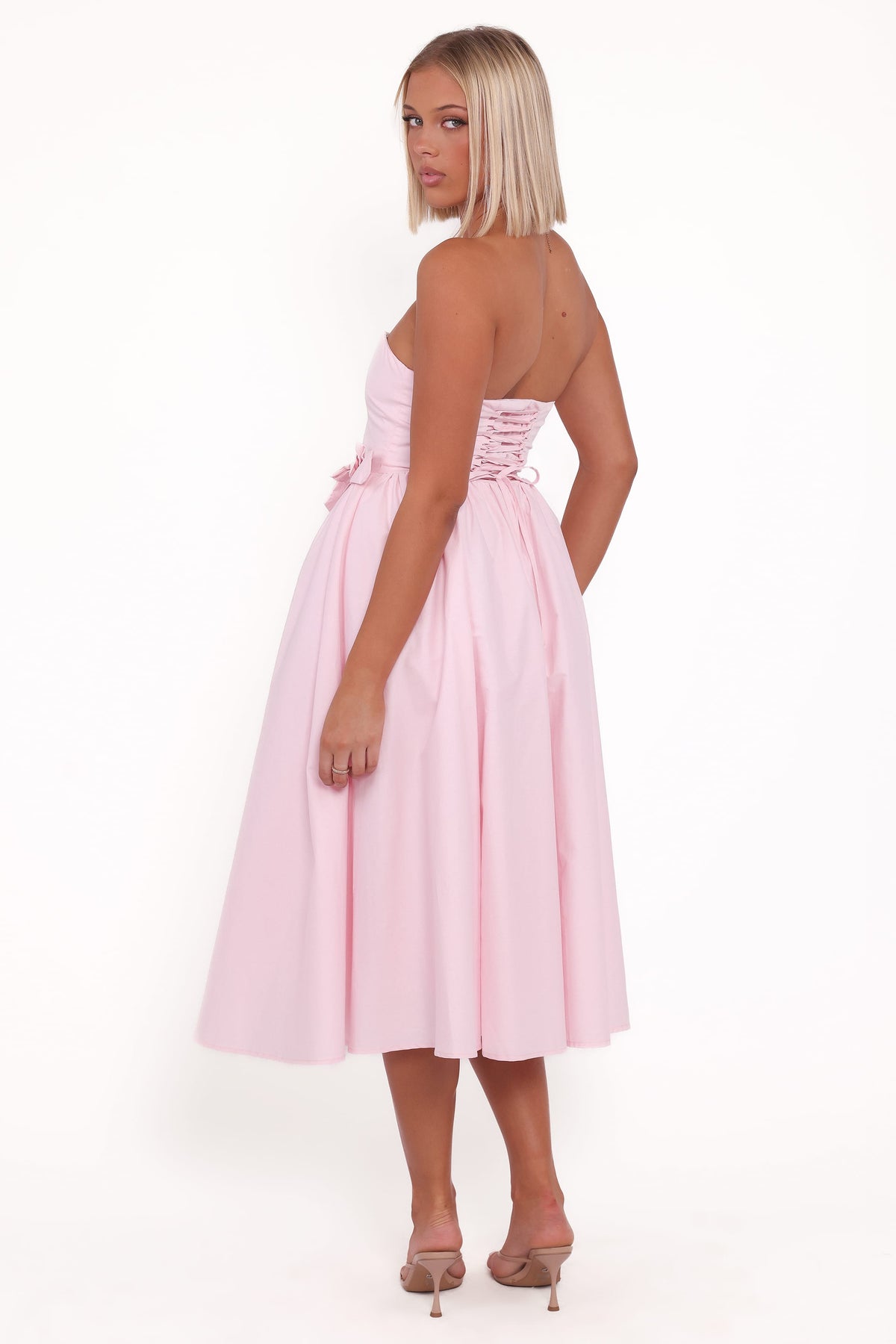 amazon bridesmaid dresses pink Petal and Pup Women's Seren Midi Dress Black T-Shirt Dress |
