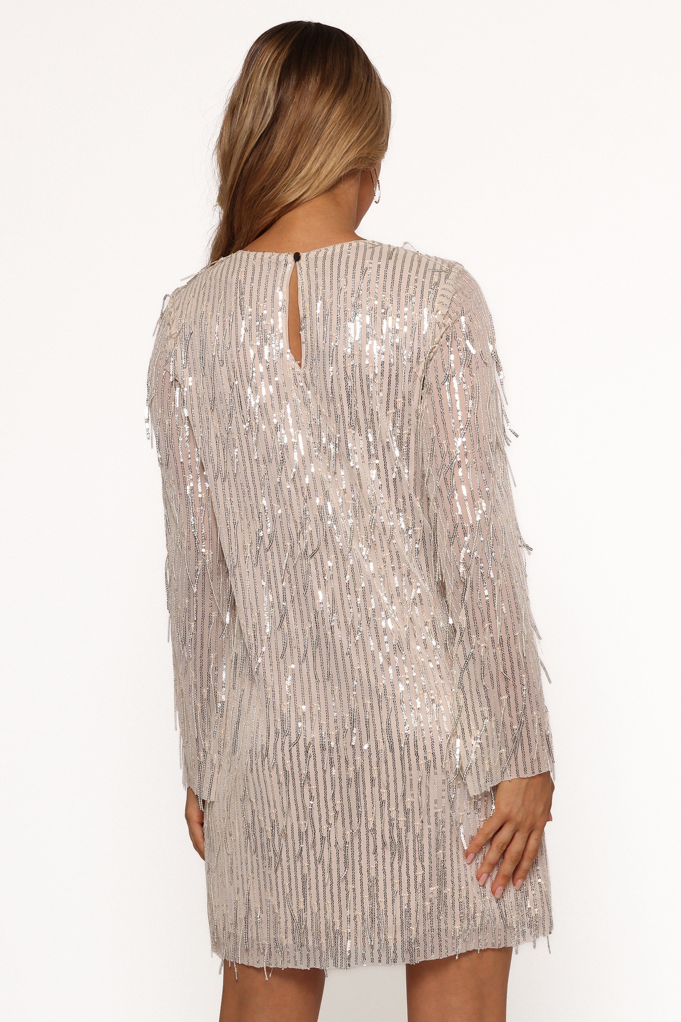 Petal and Pup Women's Serena Sequin Mini Dress - Nude/Silver M Petal and Pup Women's Serena Sequin Mini Dress - Nude/Silver M