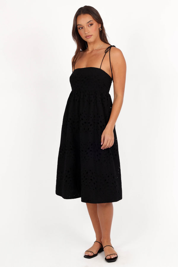 Petal and Pup USA DRESSES Sevara Midi Dress - Black