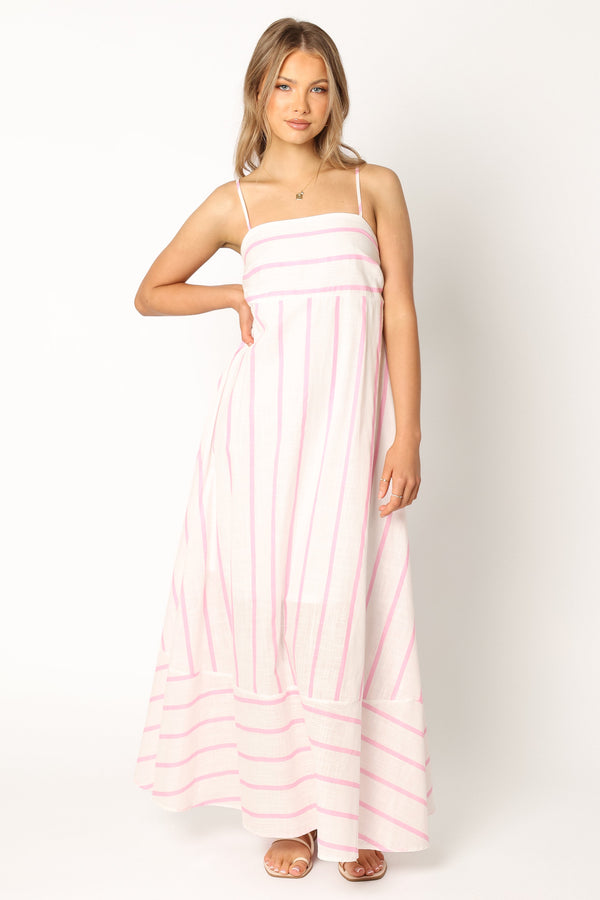 Petal and Pup USA DRESSES Seville Maxi Dress - Pink Stripe