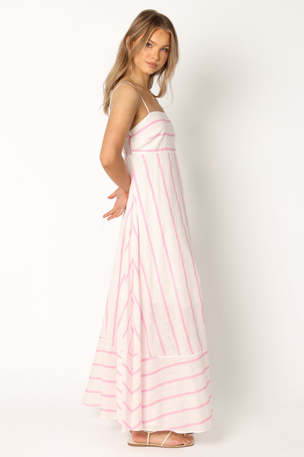 Petal and Pup USA DRESSES Seville Maxi Dress - Pink Stripe