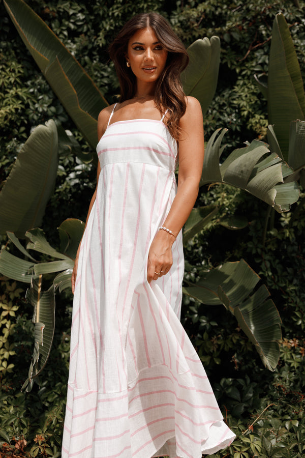 Petal and Pup USA DRESSES Seville Maxi Dress - Pink Stripe