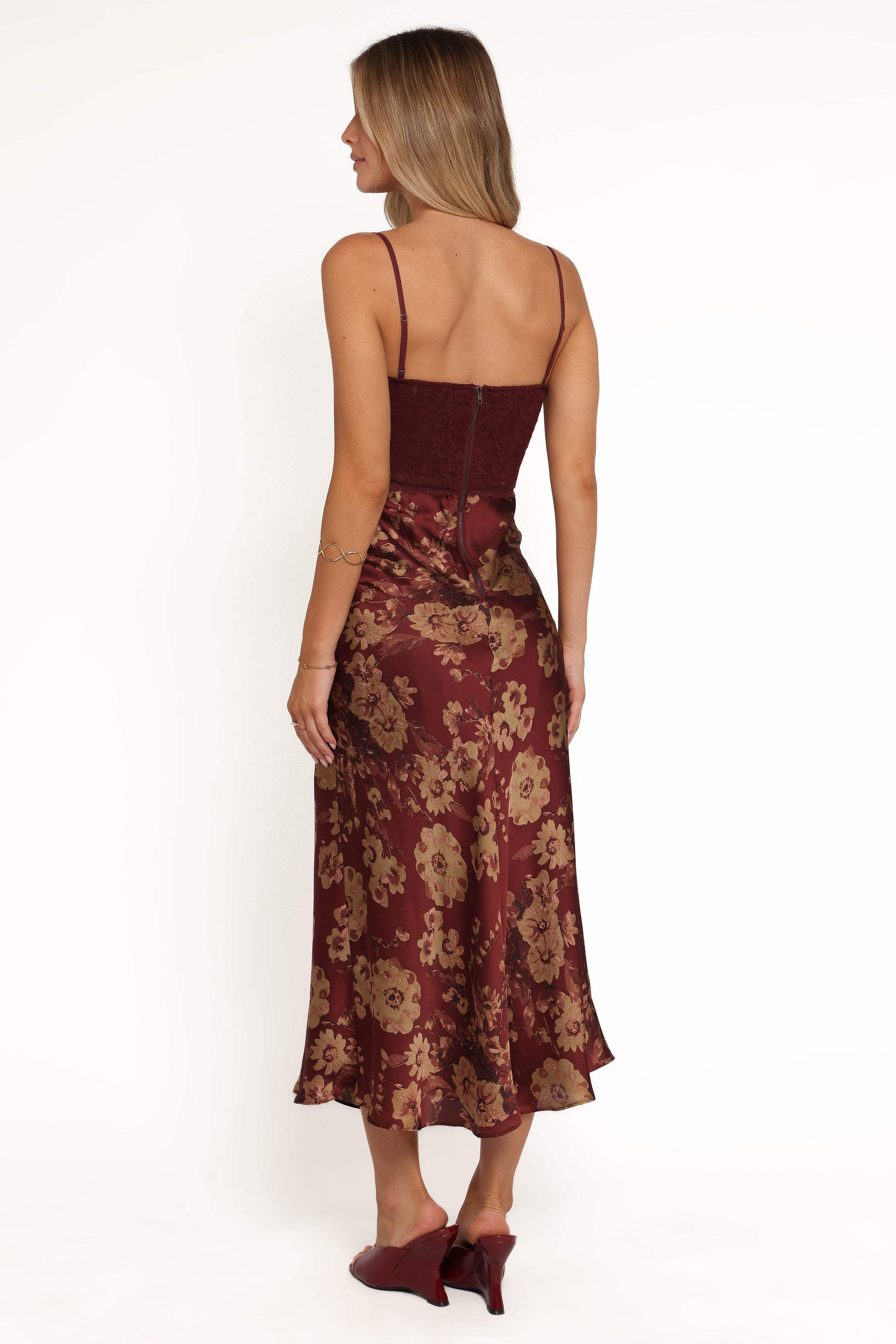 Petal and Pup USA DRESSES Shakira Midi Dress - Bronzed Merlot