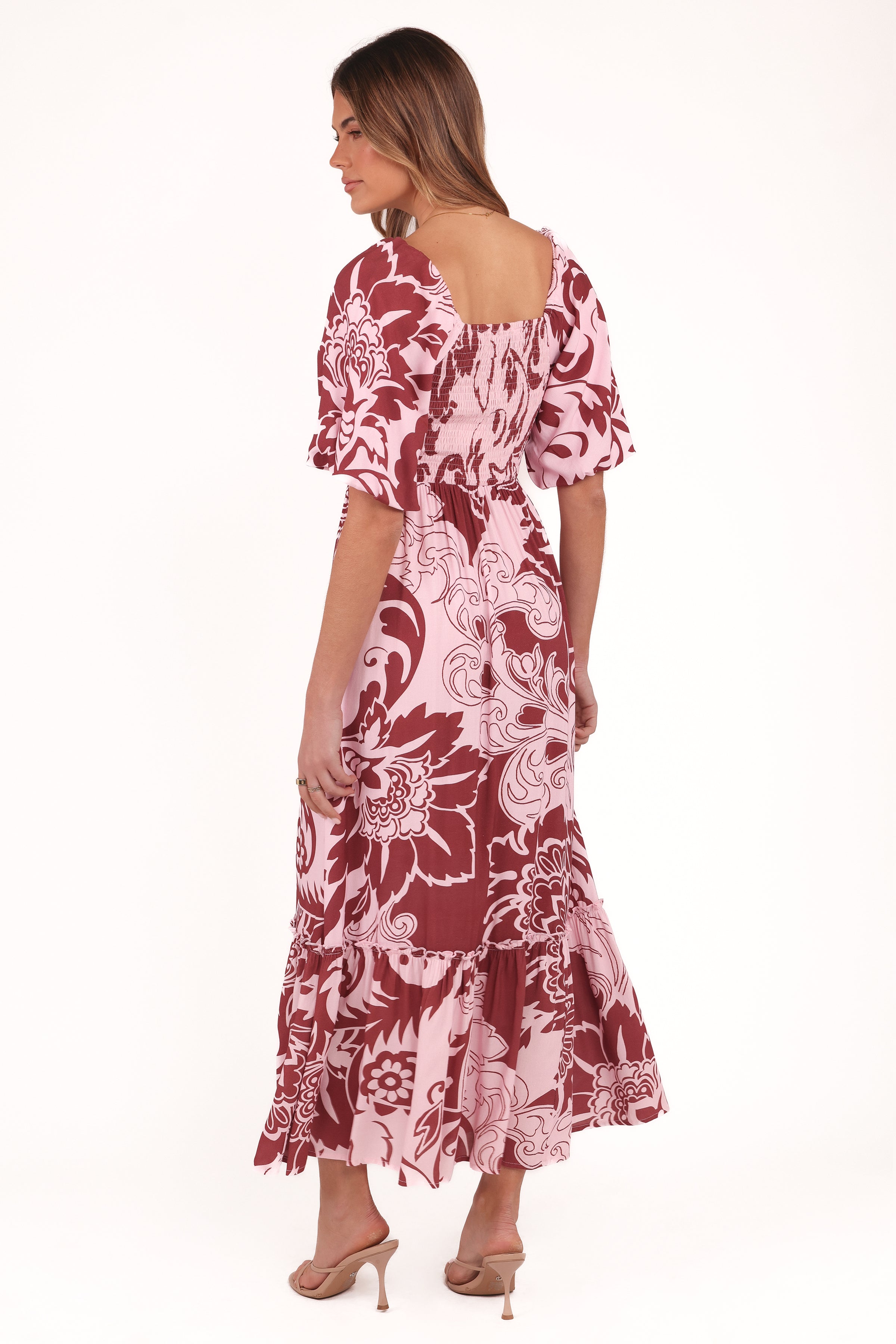 Petal and Pup USA DRESSES Shanae Maxi Dress - Pink Brown Paisley