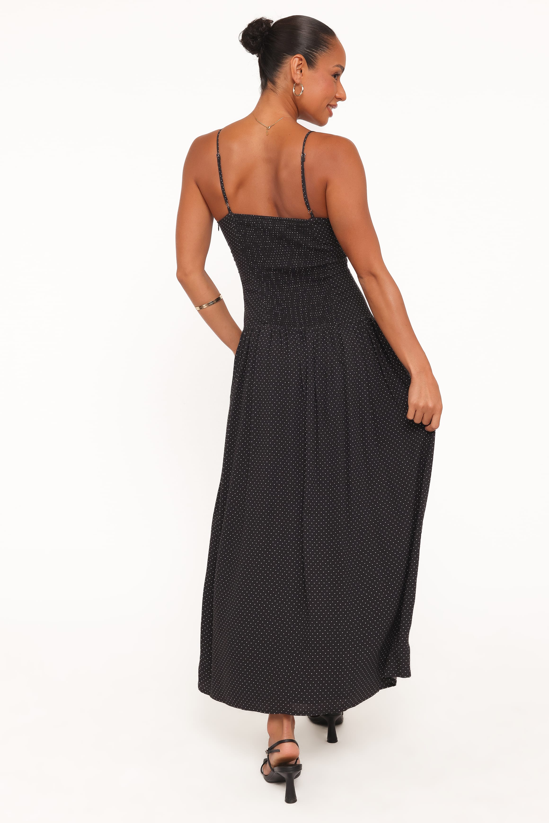 Petal and Pup USA DRESSES Shanice Maxi Dress - Black Polka Dot