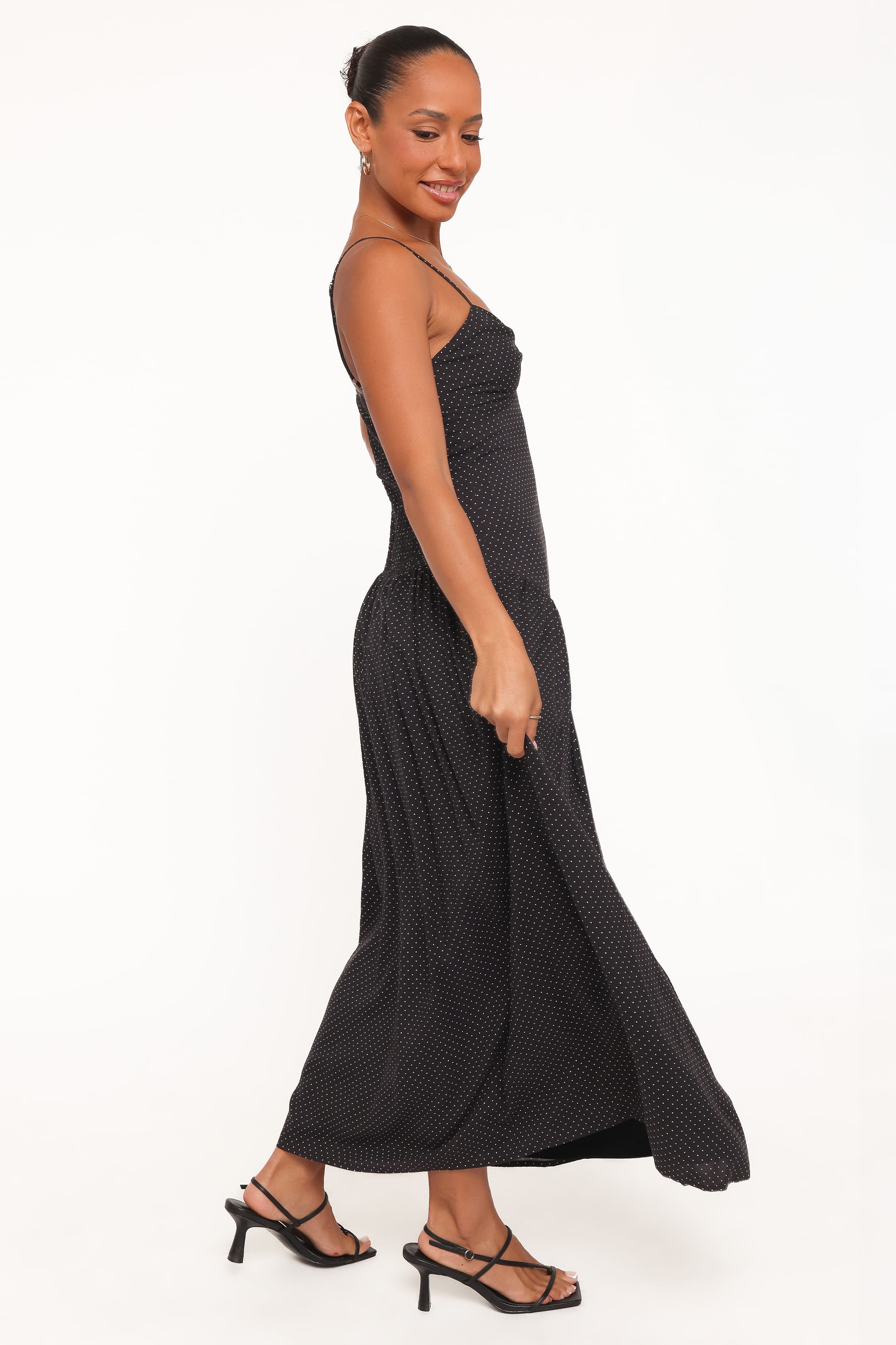 Petal and Pup USA DRESSES Shanice Maxi Dress - Black Polka Dot