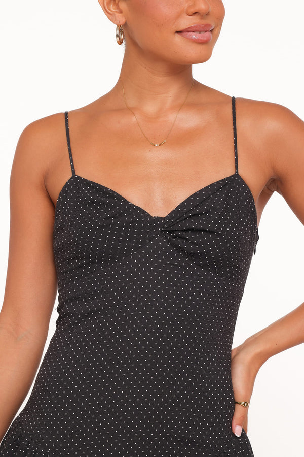 Petal and Pup USA DRESSES Shanice Maxi Dress - Black Polka Dot