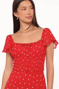 Petal and Pup USA DRESSES Sherrie Maxi Dress - Red Polka Dot