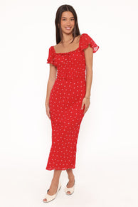 Petal and Pup USA DRESSES Sherrie Maxi Dress - Red Polka Dot