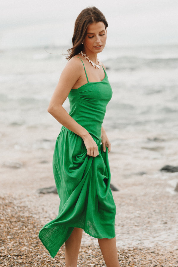 Petal and Pup USA DRESSES Shiloh Midi Dress - Green