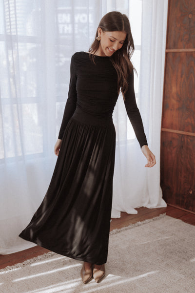 Shirley Long Sleeve Maxi Dress - Black | Petal & Pup USA Shirley Long Sleeve Maxi Dress - Black | Petal & Pup USA
