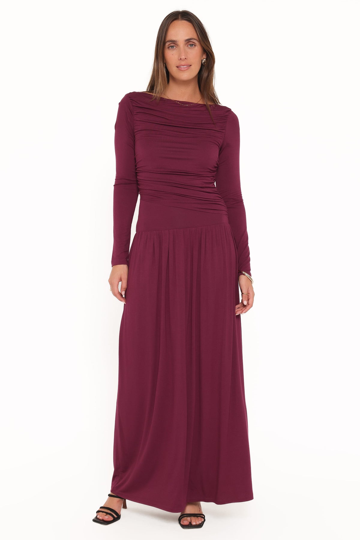 Petal and Pup USA DRESSES Shirley Long Sleeve Maxi Dress - Burgundy