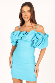 Petal and Pup USA DRESSES Sia Ruffle Mini Dress - Aqua